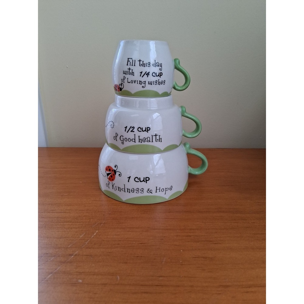 Ganz Ceramic Stacking measuring cups. Ladybug.